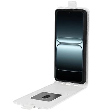 OnePlus 13T/13s Vertikal Flip Etui med Kortholder - Hvid