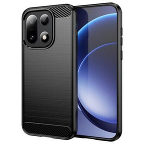 OnePlus 15 Børstet TPU Cover - Karbonfiber - Sort