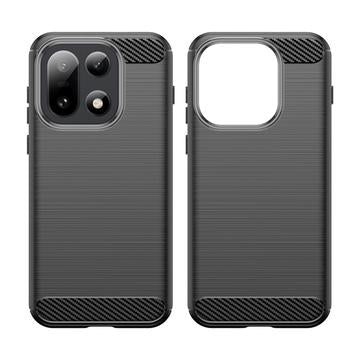 OnePlus 15 Børstet TPU Cover - Karbonfiber - Sort