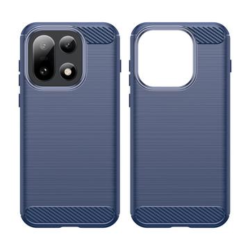 OnePlus 15 Børstet TPU Cover - Karbonfiber - blå