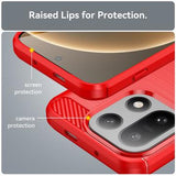 OnePlus 15 Børstet TPU Cover - Karbonfiber - rød