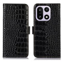 OnePlus 15 Crocodile Series Læderpung med RFID - Sort