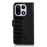 OnePlus 15 Crocodile Series Læderpung med RFID - Sort