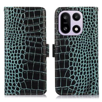 OnePlus 15 Crocodile Series Læderpung med RFID - Grøn