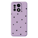 OnePlus 15 Slim TPU-cover med hjertemønster - Lilla / Sort