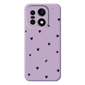 OnePlus 15 Slim TPU-cover med hjertemønster - Lilla / Sort