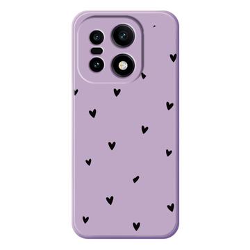 OnePlus 15 Slim TPU-cover med hjertemønster - Lilla / Sort