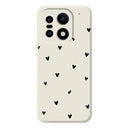 OnePlus 15 Slim TPU-cover med hjertemønster - hvid / sort