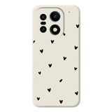OnePlus 15 Slim TPU-cover med hjertemønster - hvid / sort