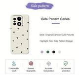 OnePlus 15 Slim TPU-cover med hjertemønster - hvid / sort
