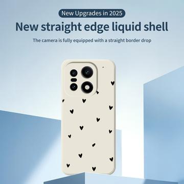 OnePlus 15 Slim TPU-cover med hjertemønster - hvid / sort