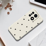 OnePlus 15 Slim TPU-cover med hjertemønster - hvid / sort