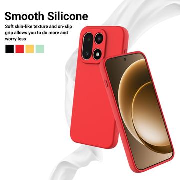 OnePlus 15 Flydende silikone cover med håndrem - rød