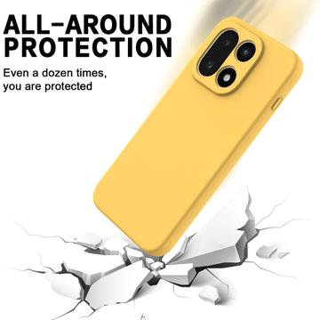 OnePlus 15 Flydende silikone cover med håndrem - gul