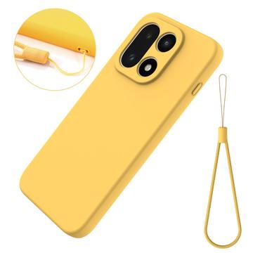 OnePlus 15 Flydende silikone cover med håndrem - gul