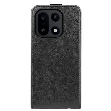 OnePlus 15 Vertikal Flip Etui med Kortholder - Sort