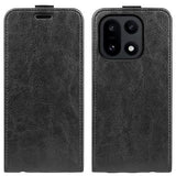 OnePlus 15 Vertikal Flip Etui med Kortholder - Sort