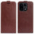 OnePlus 15 Vertikal Flip Etui med Kortholder - Brun
