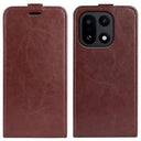 OnePlus 15 Vertikal Flip Etui med Kortholder - Brun
