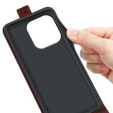OnePlus 15 Vertikal Flip Etui med Kortholder - Brun
