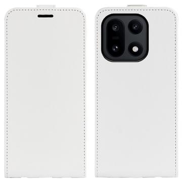 OnePlus 15 Vertikal Flip Etui med Kortholder - Hvid