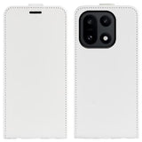 OnePlus 15 Vertikal Flip Etui med Kortholder - Hvid