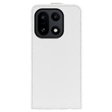OnePlus 15 Vertikal Flip Etui med Kortholder - Hvid