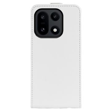 OnePlus 15 Vertikal Flip Etui med Kortholder - Hvid