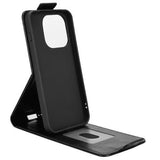 OnePlus 15 lodret flip-etui med stativ - sort