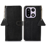 OnePlus 15 Pung læder cover med RFID - sort