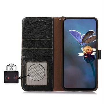 OnePlus 15 Pung læder cover med RFID - sort