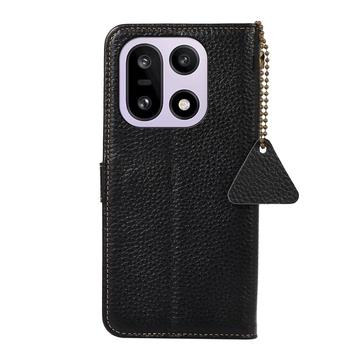 OnePlus 15 Pung læder cover med RFID - sort