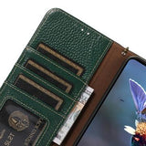 OnePlus 15 Pung læder cover med RFID - grøn