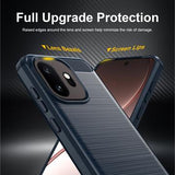 OnePlus 15T Børstet TPU Cover - Karbonfiber - blå