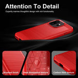 OnePlus 15T Børstet TPU Cover - Karbonfiber - rød