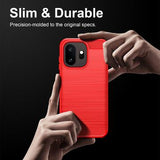 OnePlus 15T Børstet TPU Cover - Karbonfiber - rød