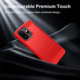OnePlus 15T Børstet TPU Cover - Karbonfiber - rød