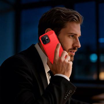 OnePlus 15T Børstet TPU Cover - Karbonfiber - rød