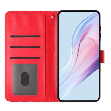OnePlus 15T Pung Etui med Prikket Mønster - Rød