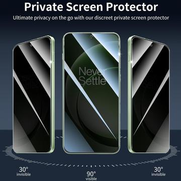 OnePlus 15T Privacy Full Cover Skærmbeskytter Hærdet Glas - Sort Kant