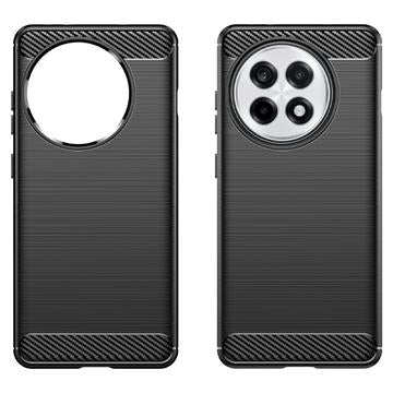 OnePlus Ace 5/5 Pro/13R Børstet TPU Cover - Karbonfiber - Sort