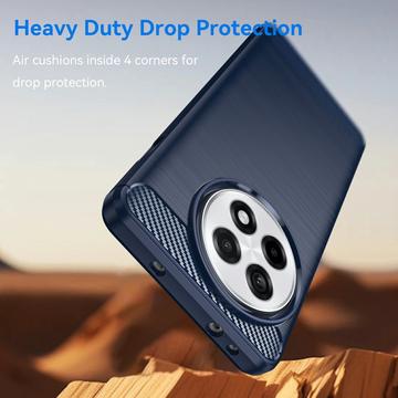 OnePlus Ace 5/5 Pro/13R Børstet TPU Cover - Karbonfiber - Blå