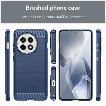 OnePlus Ace 5/5 Pro/13R Børstet TPU Cover - Karbonfiber - Blå