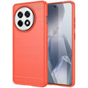 OnePlus Ace 5/5 Pro/13R Børstet TPU Cover - Karbonfiber - Rød