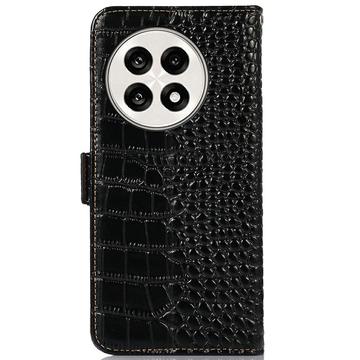 OnePlus Ace 5/5 Pro/13R Crocodile Series Læderpung med RFID - Sort