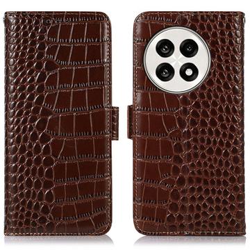 OnePlus Ace 5/5 Pro/13R Crocodile Series Læderpung med RFID - Brun