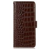 OnePlus Ace 5/5 Pro/13R Crocodile Series Læderpung med RFID - Brun