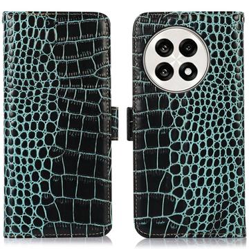 OnePlus Ace 5/5 Pro/13R Crocodile Series Læderpung med RFID - Grøn