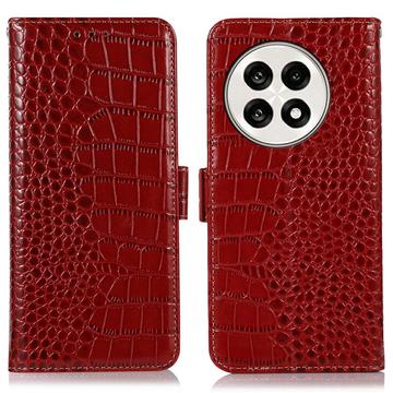 OnePlus Ace 5/5 Pro/13R Crocodile Series Læderpung med RFID - Rød