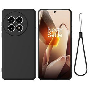 OnePlus Ace 5/5 Pro/13R Flydende silikone cover med håndrem - sort